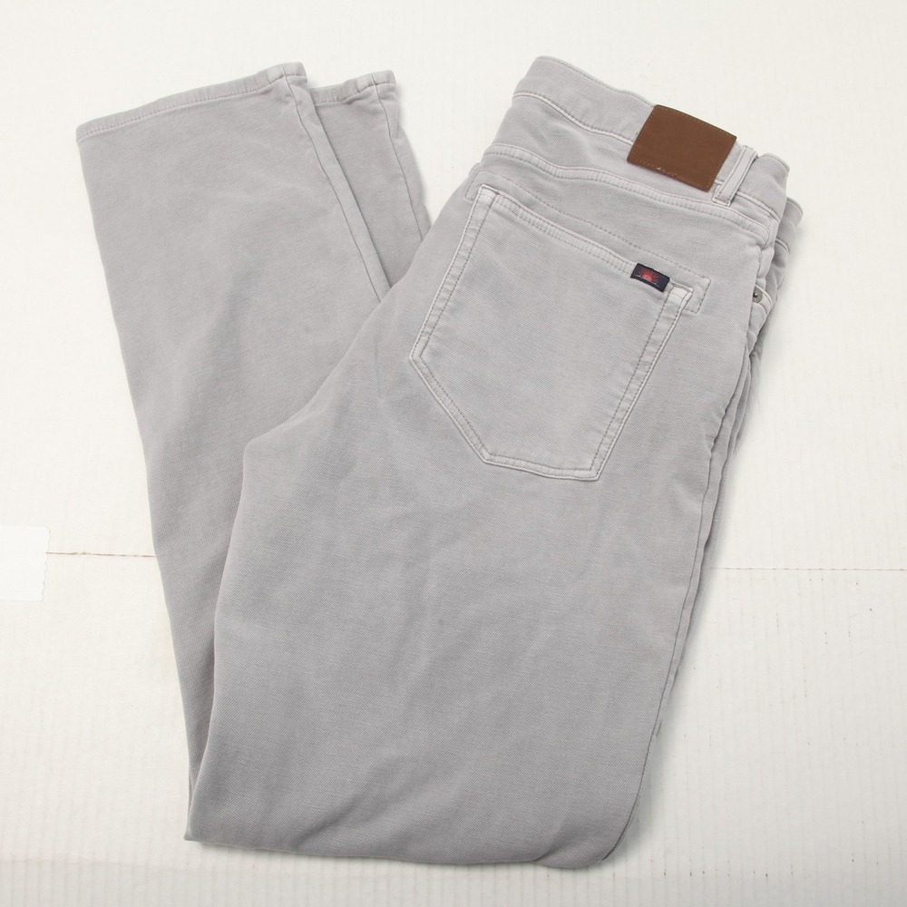 Faherty Pants Mens 36x31 Gray Stretch Terry 5 Pocket Chino Slim Casual Soft